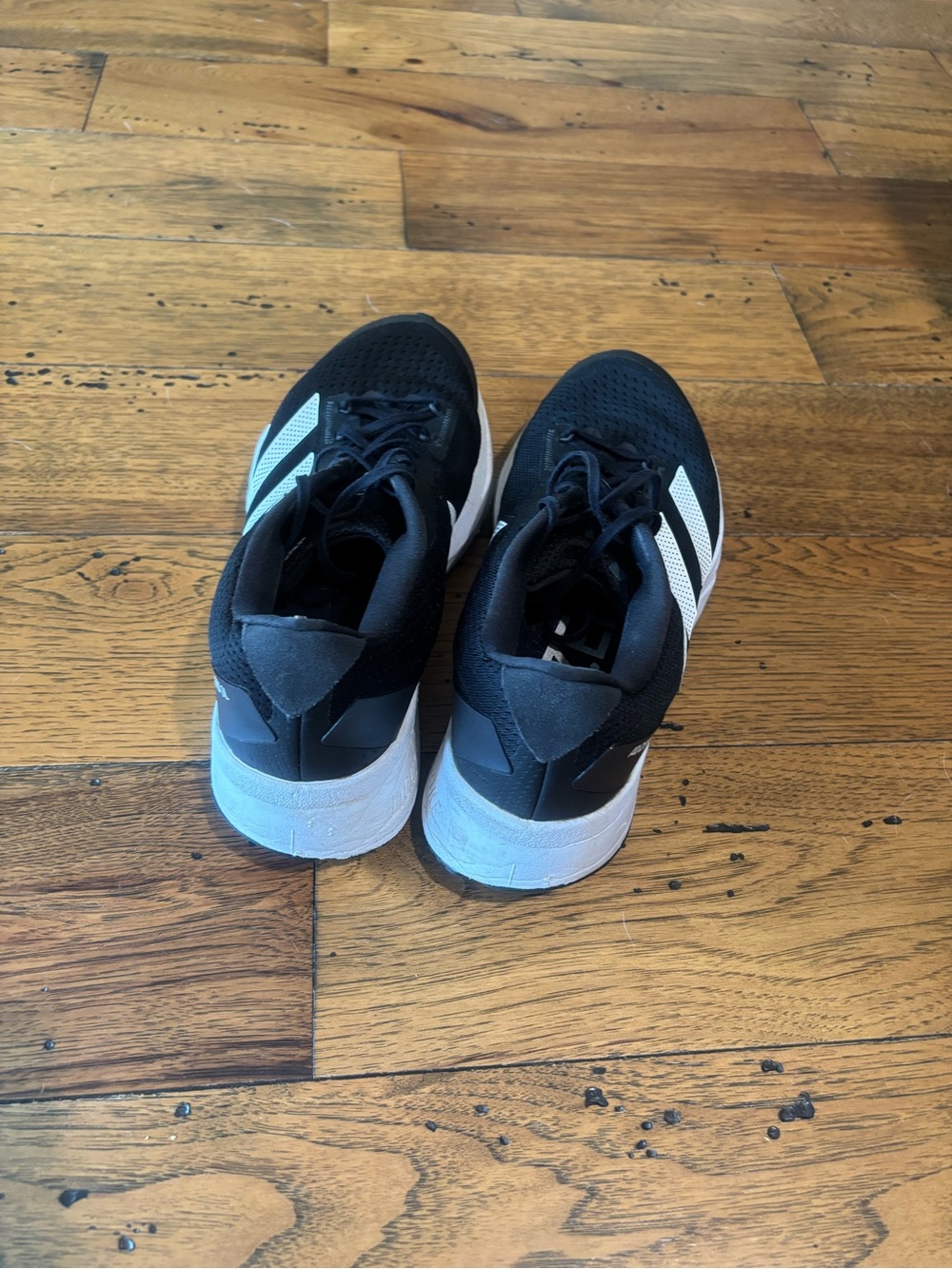 adidas Black and White Mesh Running Sneakers Size 8.5 - Picture 4 of 6
